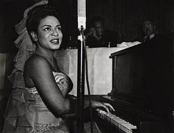 JOE SCHWARTZ (1913-2013) Peace Advocates, Hazel Scott with Paul Robeson in the background at the Commodore Hotel, NYC. 1940s.                    